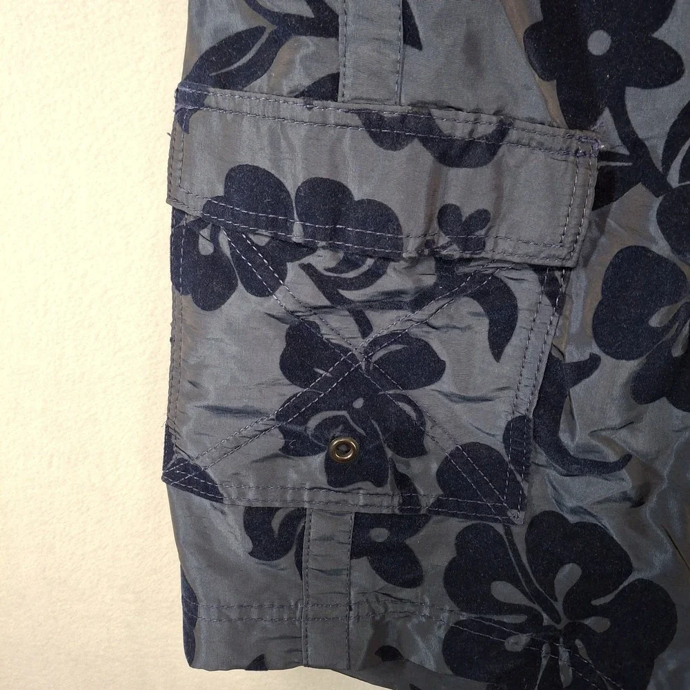 Vintage Billabong Board‎ Shorts Nylon Hawaiian Floral Made in USA Size 36 Navy